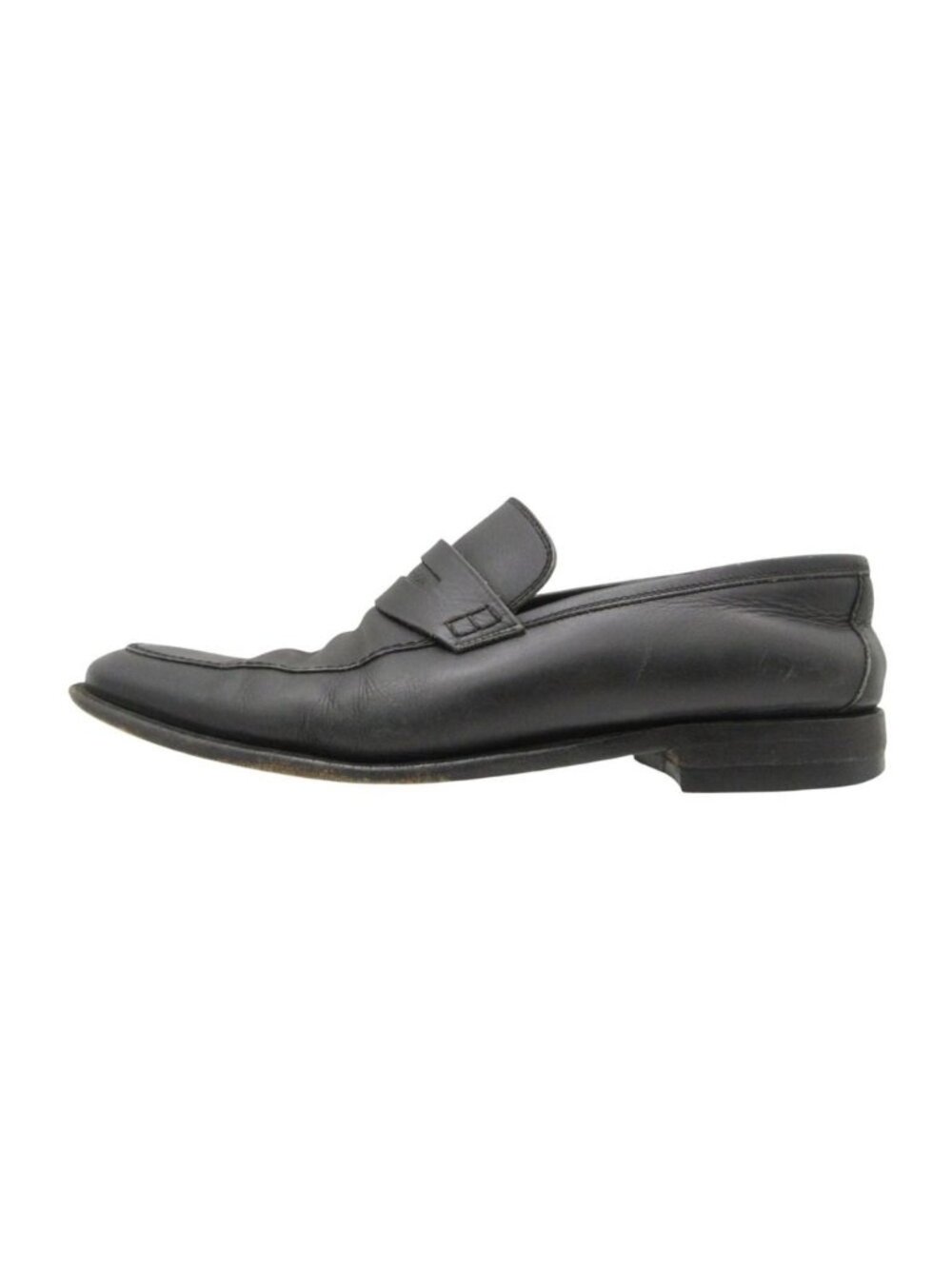 Louis Vuitton Loafers Coin Penny Moccasins Leather Slip-on Shoes Logo Black 8.5